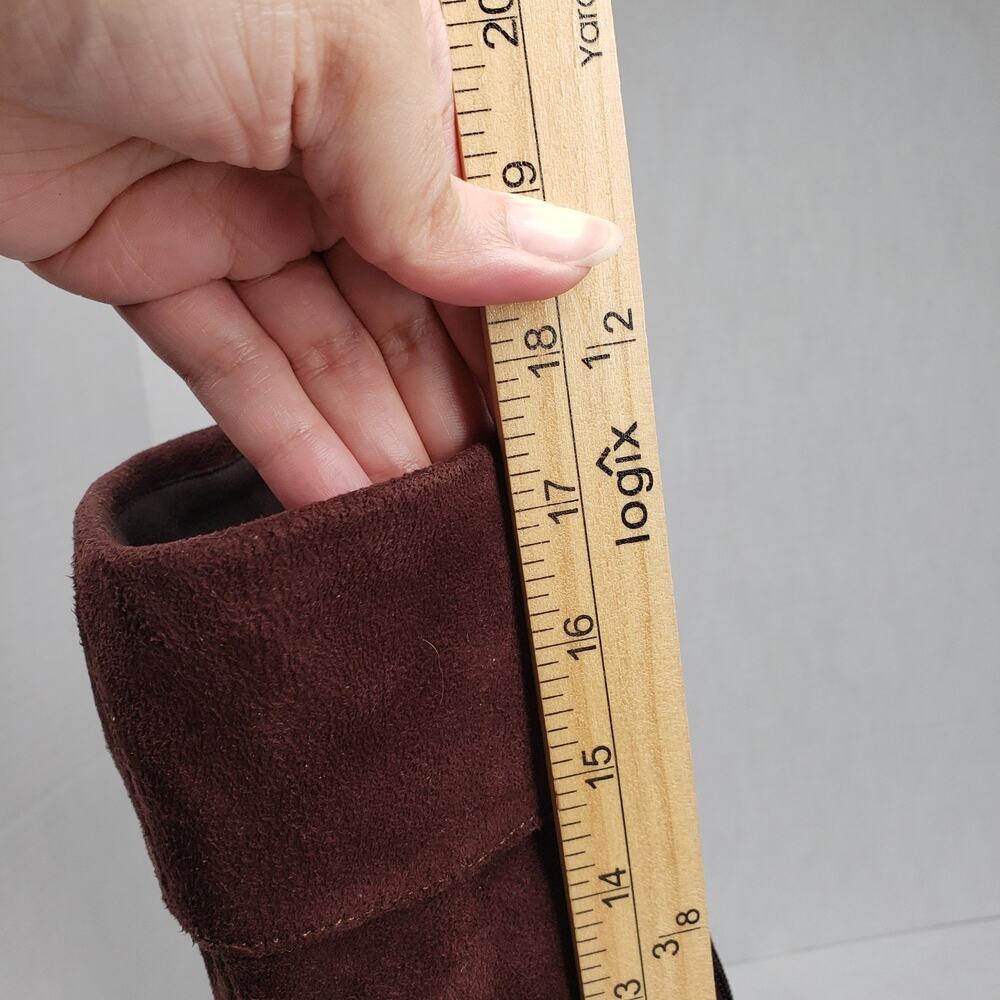 Predictions Faux Suede Knee High Boots Women 10 Wide Brown Slouchy Bohemian Fall - Picture 13 of 16